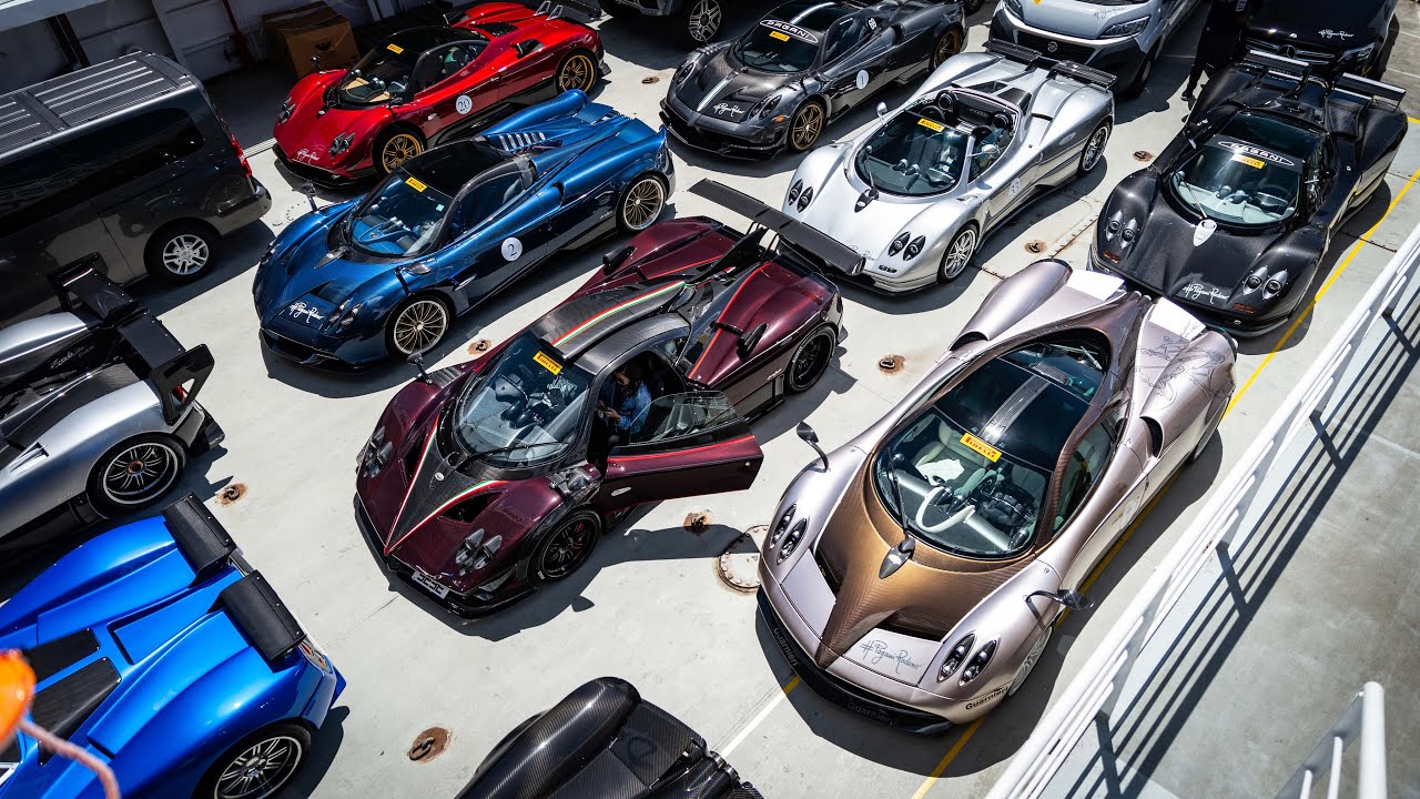27 Pagani HYPERCARS on ONE boat!! + INSANE V12 F1 Sounds