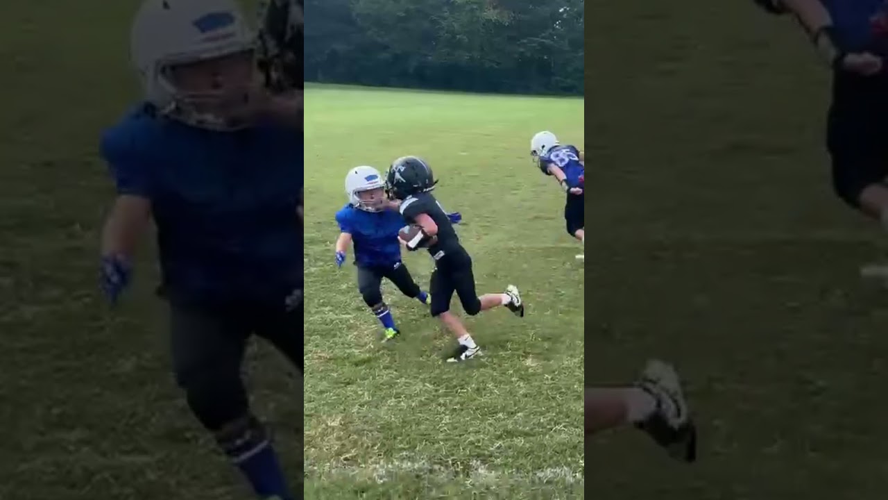 Viral youth football stiff arm touchdown