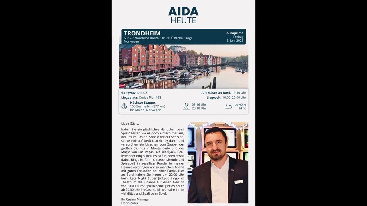 Norwegen Kreuzfahrt mit AIDA Prima 2025