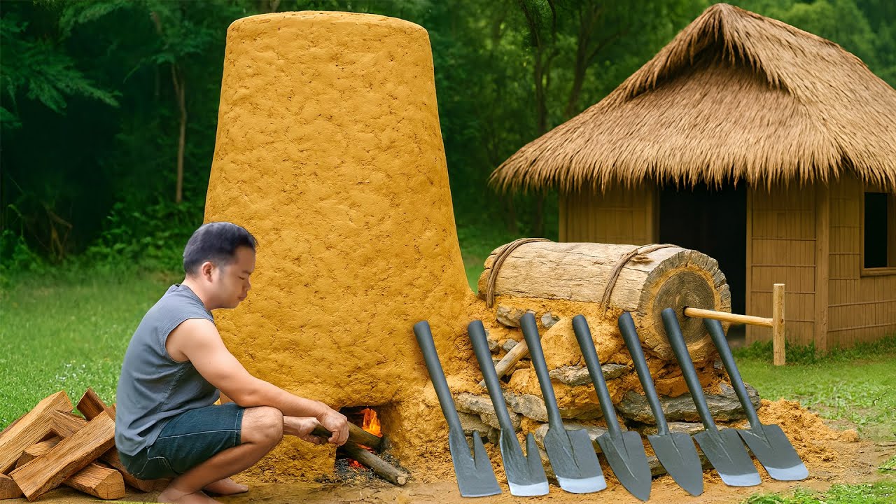 Primitive Technology: How to Make Iron Ore from Scratch & Forge Iron Tools | Start to Finish
