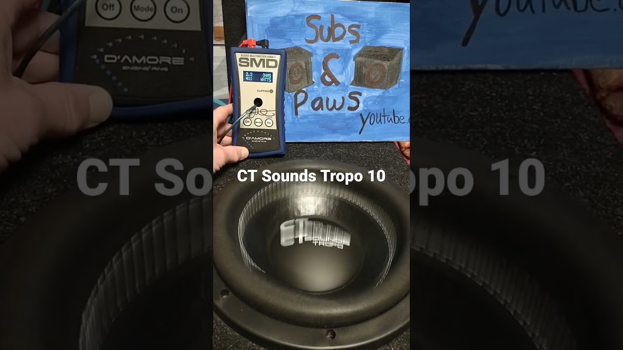 Автомобильный сабвуфер CT Sounds Tropo 10D2 NVX-XAD13 SMD-AMM1 #shorts #short 1-60Hz Sweep #holy ...
