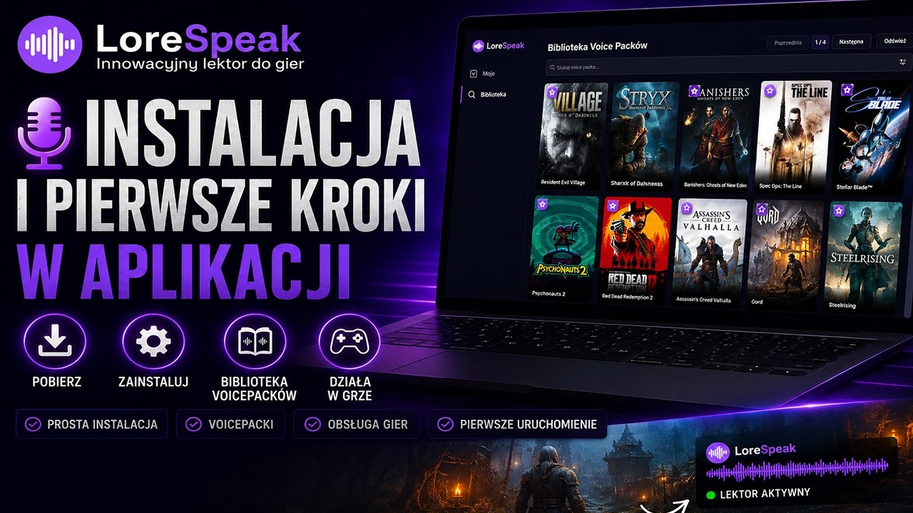 LoreSpeak - Lektor do gier - Instalacja, VoicePacki i Test Lektora w Grze!