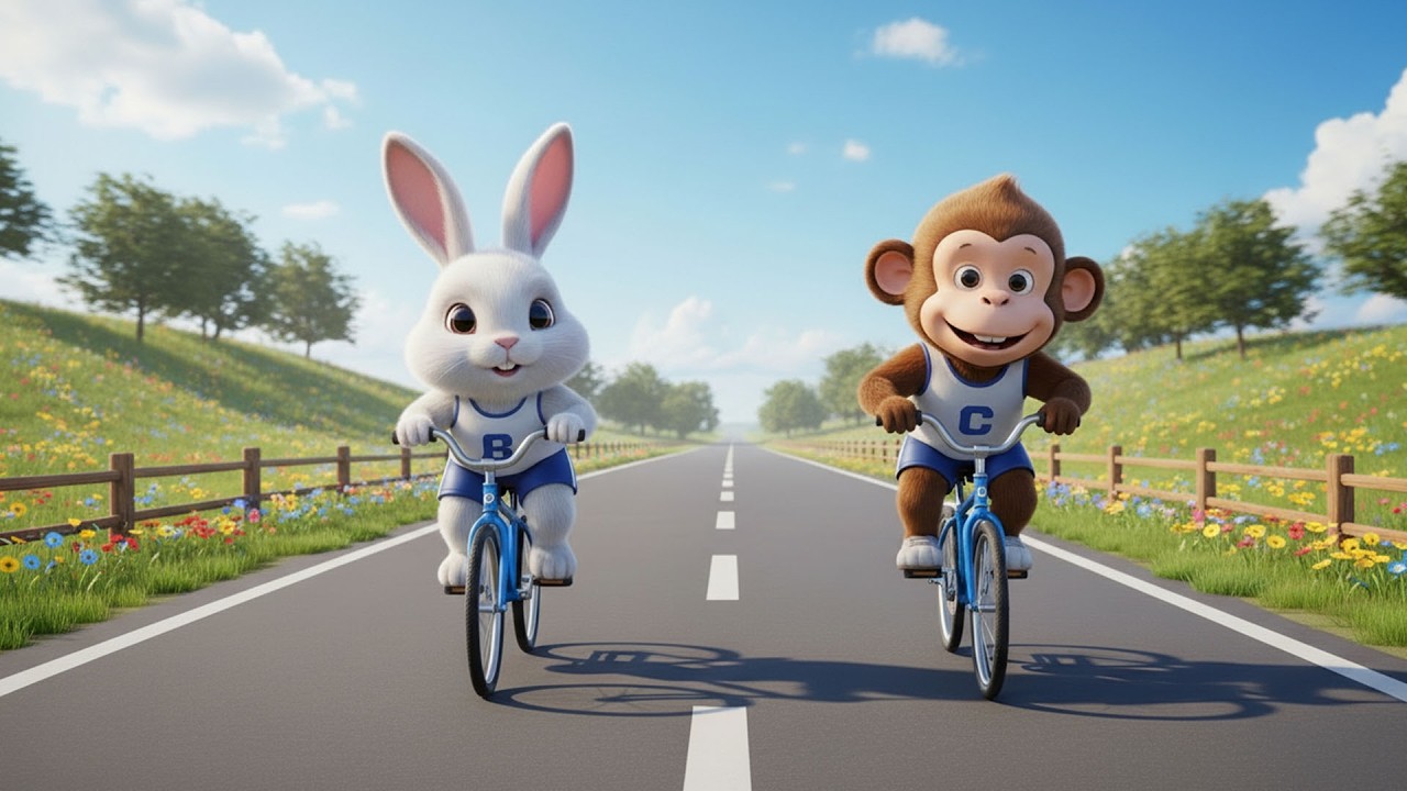 🐰🐵 Rabbit & Monkey Bicycle Race