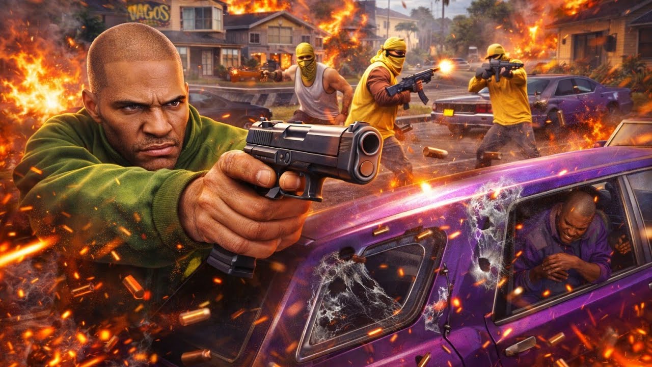 Grand Theft Auto V. Atacamos a los Ballas y TODO explotó