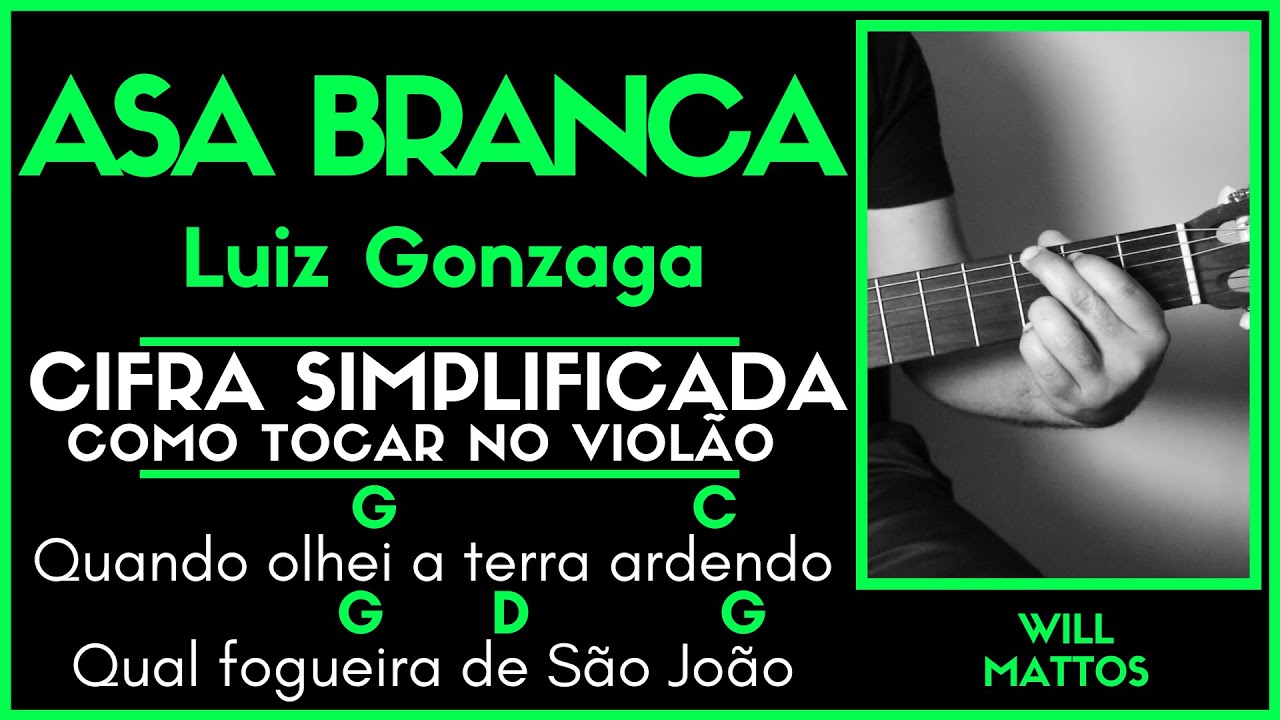 ASA BRANCA - LUIZ GONZAGA l Cifra Simplificada Letra Música Como Tocar Violão Guitarra Aula Fácil