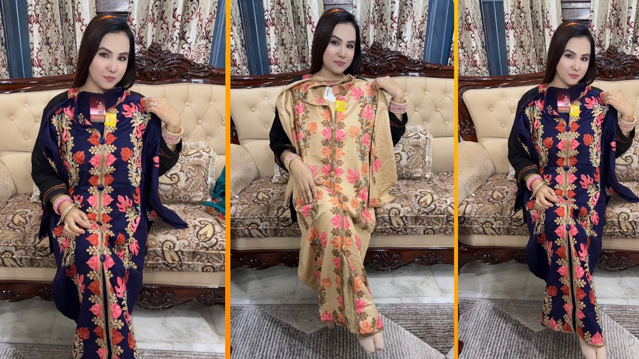 kashmiri embroidered long coat wow🤩|| most viral kashmiri embroidered winter coat || Free shipping 😍