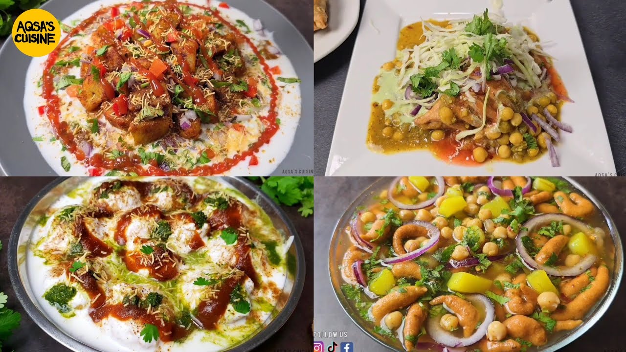 Samosa Chaat, Chana Chaat, Dahi Bhallay, Pani Phulki Chaat, Shakarkandi Chaat by Aqsa's Cuisine 