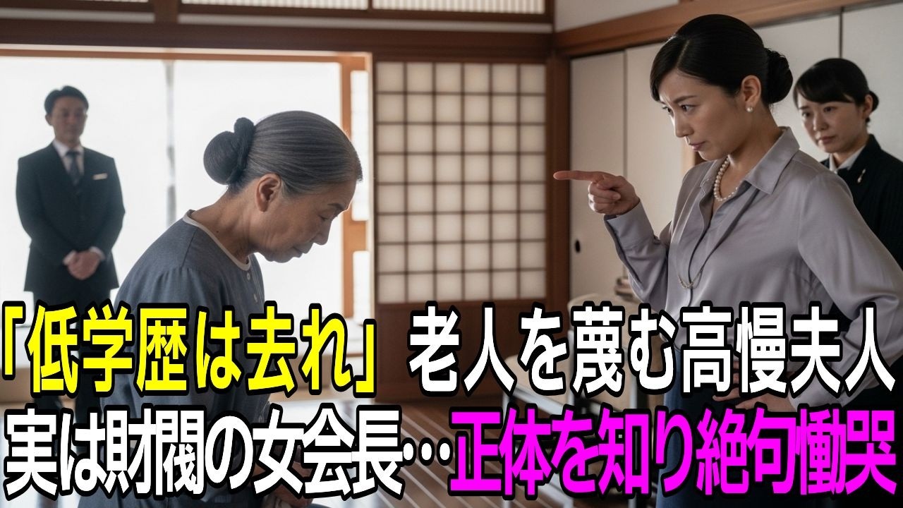 低学歴で貧乏な老人を無視する支配人夫人→30分後、実は“総資産1000億の女会長”と判明。自業自得な末路で地獄へ転落した理由【朗読】【感動する話】