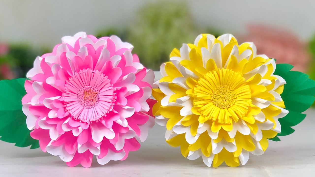 Beautiful Paper Flower Making 🌺🌹| Paper Crafts For School | Home Decor | Paper Craft | DIY | Crafts