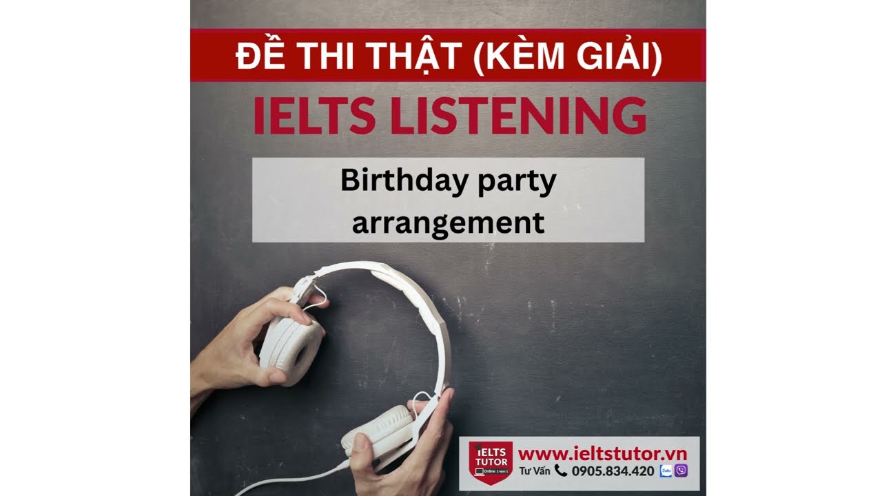 Организация дня рождения: IELTS LISTENING, том 4, тест 1, раздел 1