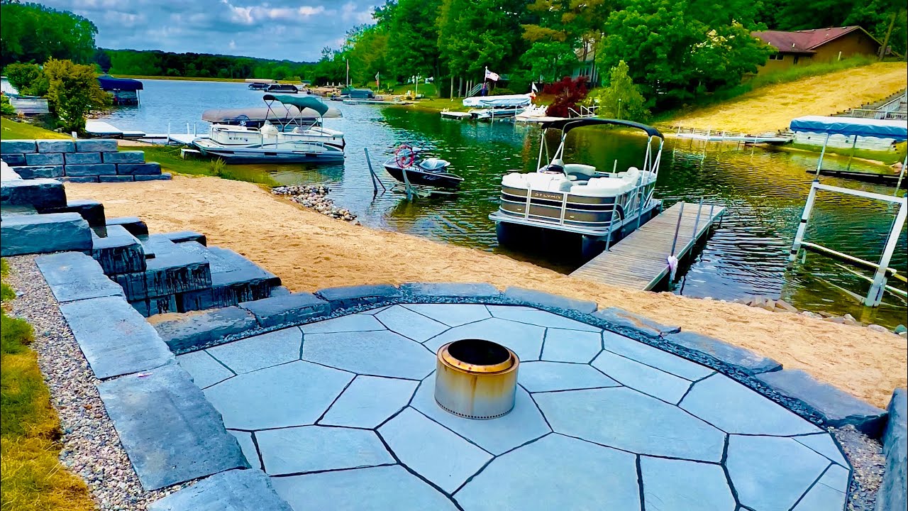 How to build a lakefront retaining wall & patio