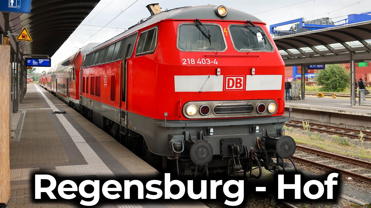 Dieselpower in Nordostbayern | 4K Führerstandsmitfahrt: Regensburg - Hof | Baureihe 218 – MTU-4000