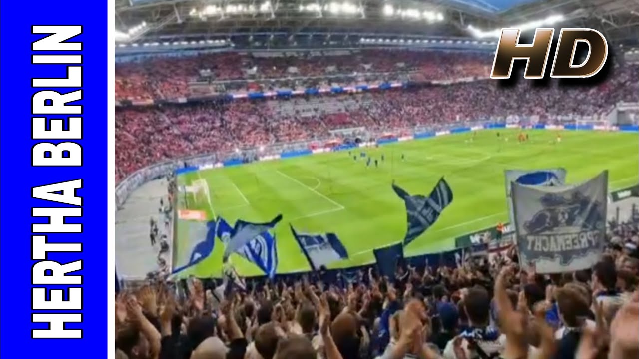 HERTHA BSC FANS 🔵 Atmosphere in Red Bul Arena | Bundesliga | RB Leipzig - Hertha Berlin 