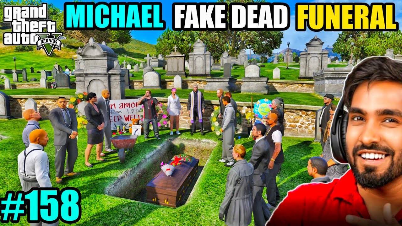 MICHAEL FAKE DEAD FUNERAL | GTA V TECHNO GAMERZ GAMEPLAY #158#technogamerzgta5