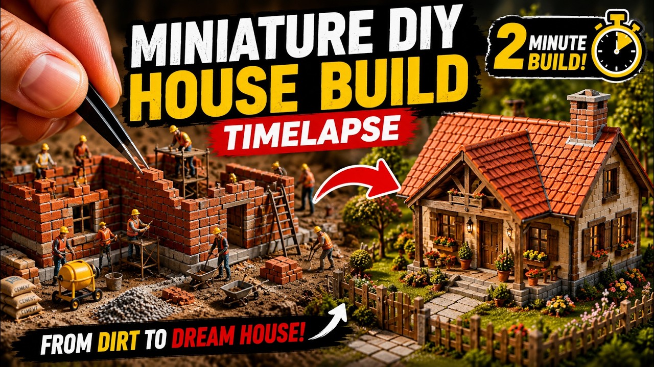 Miniature DIY House Build 🏡 | Hyper-Realistic Construction Timelapse in 2 Minutes!