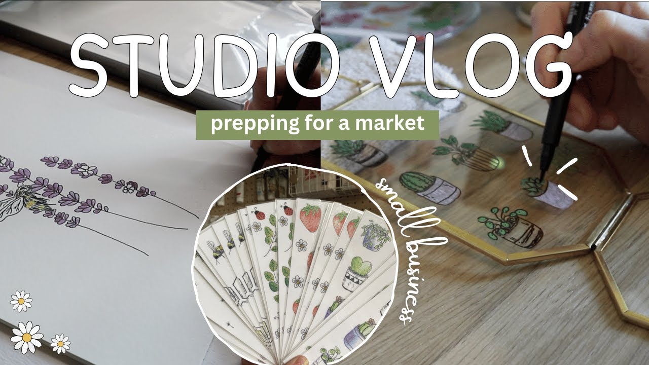 PREPPING FOR A MARKET 🌸 Painting glass frames 🌸 making a new card 🌸 gathering inventory