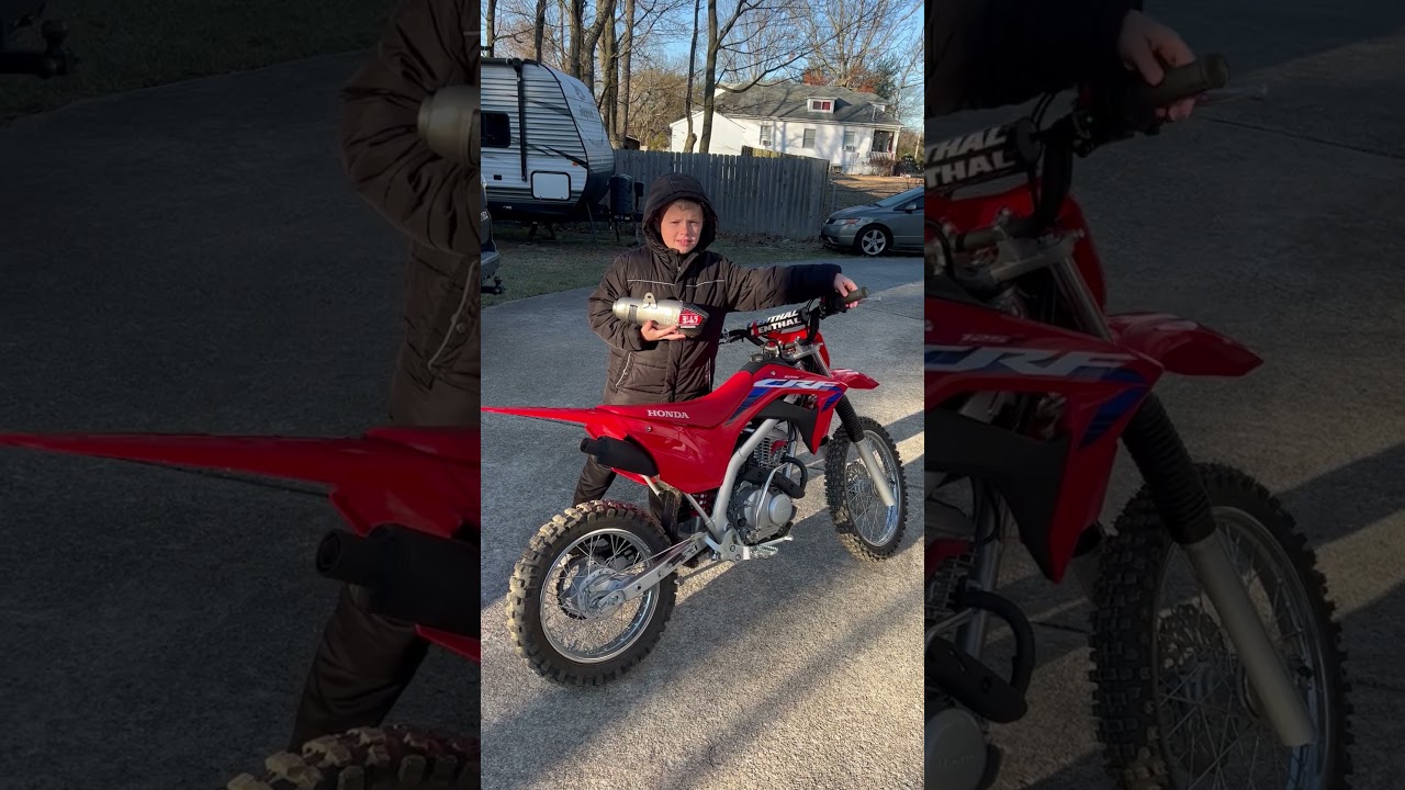(Before) Installing Yoshimura Full Exhaust Honda CRF125 #motocross #crf #crf125f #honda #dirtbike