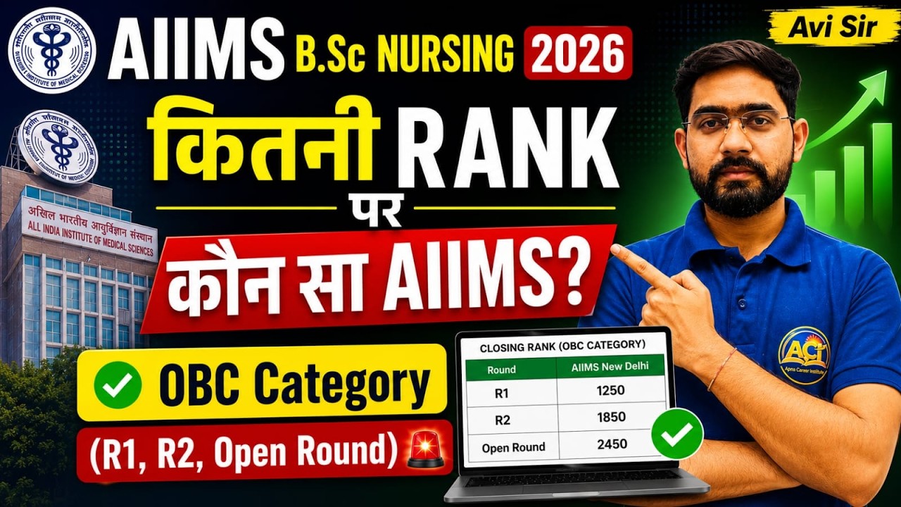 AIIMS B.Sc Nursing Rank Wise College 2026 | OBC Category Closing Rank (R1, R2, Open Round)