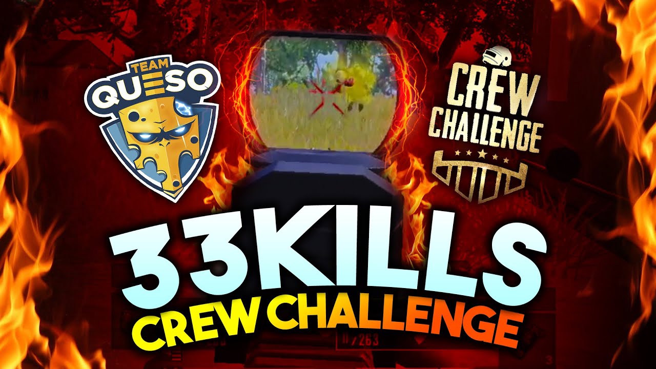 PRIMERA PARTIDA de CREW CHALLENGE 33 KILLS - TEAM QUESO [PUBG MOBILE] AXEEL