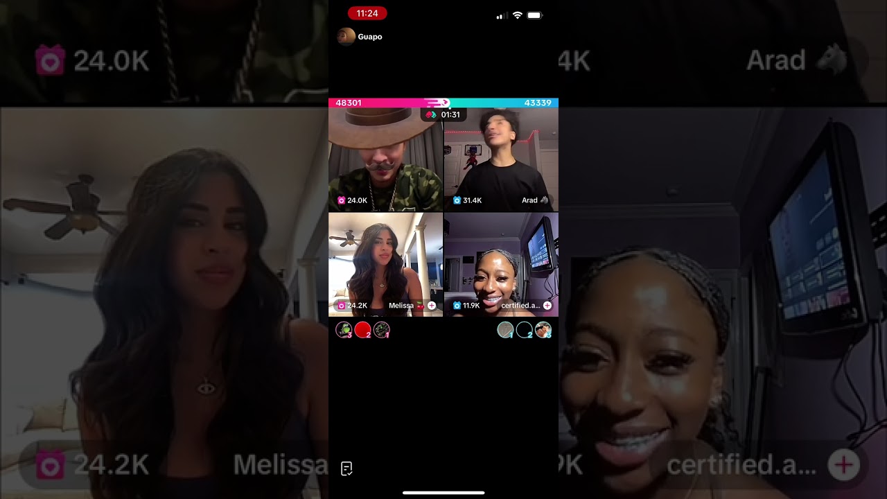Alex Chino,Arad,Melissa and￼ lei lei go live (gets so crazy Arad and Chino start fighting)