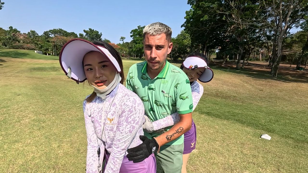 2 HOT THAI GIRLS SHOW ME HOW TO PLAY GOLF IN PATTAYA THAILAND
