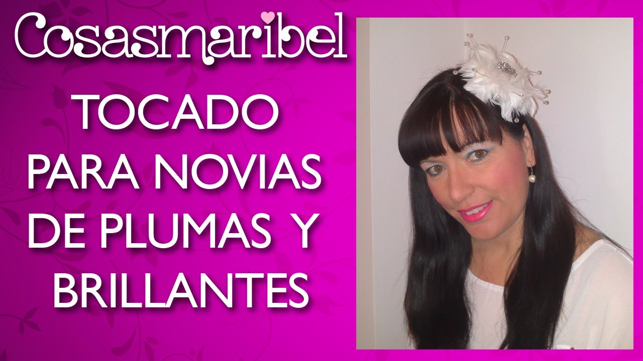 Como hacer un tocado de plumas y brillantes para novias.Bridal headdress