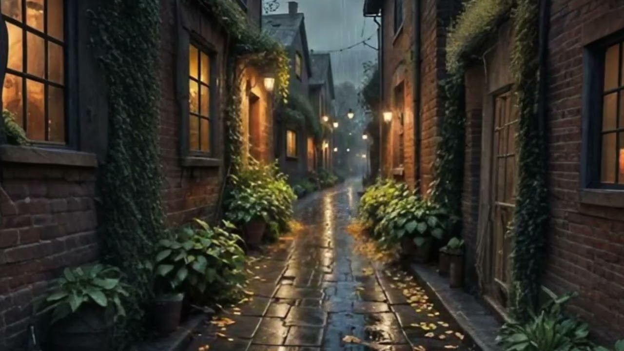 Calm music | Rain Between Brick Walls – A Slow Evening in a Hidden Alley #sleepmusic #relaxmusic