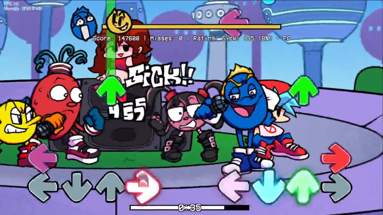 Friday Night Funkin': Vs. Pac-Man (UPDATE 2!!) - Ghostly (composed by TyrannousAsh) (FC)