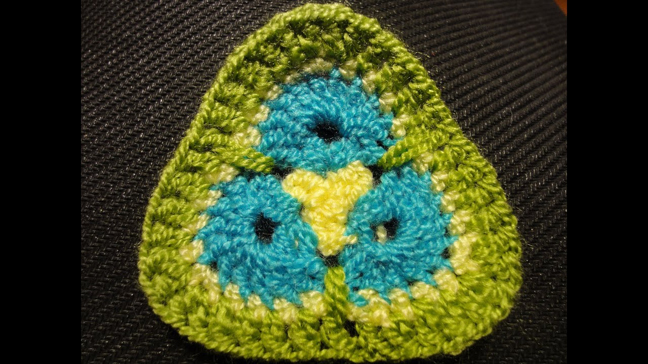 Афганский треугольный цветок.Вязание крючком Afghan triangular flower Crocheting