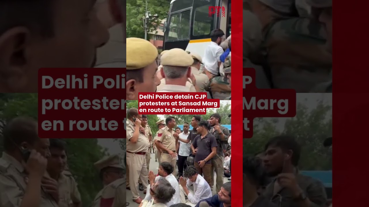 Delhi Police detain CJP protesters at Sansad Marg en route to Parliament