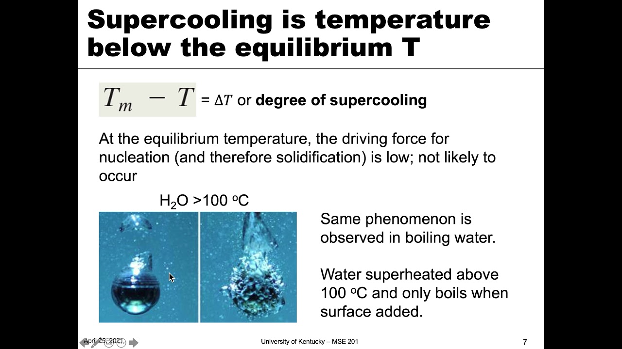 MSE 201 S21 Lecture 36 - Module 4 - Supercooling