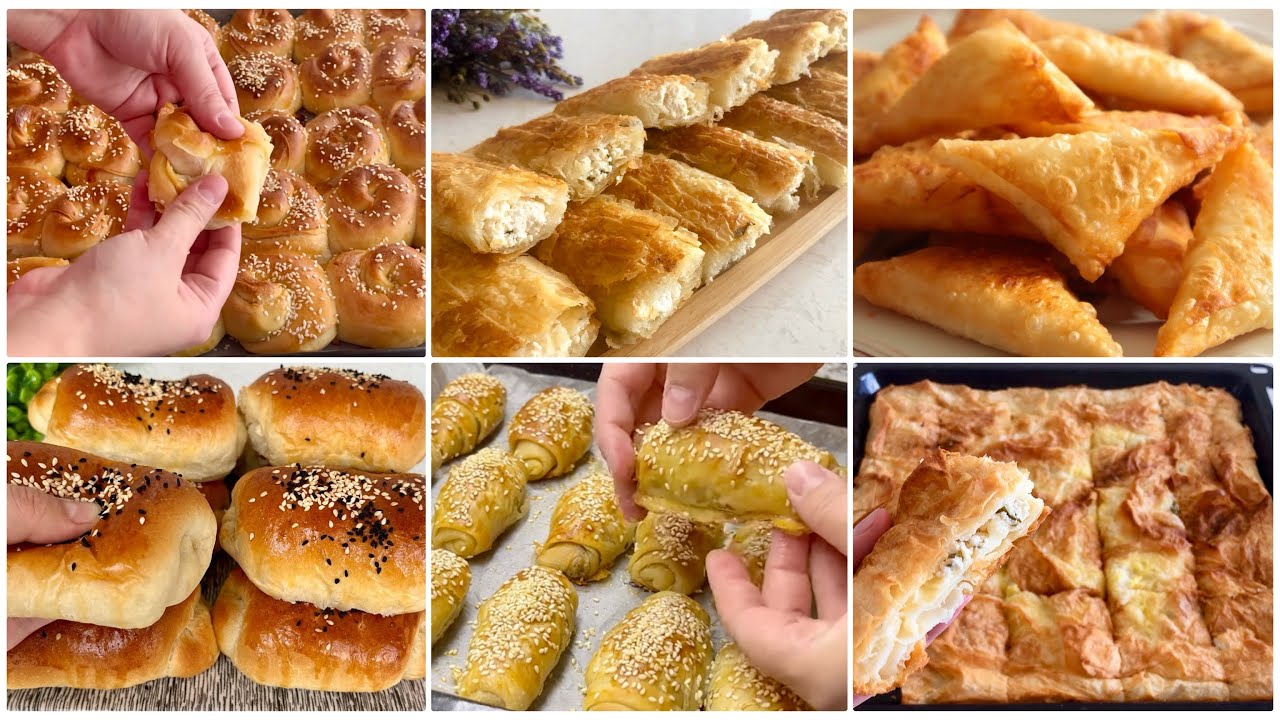6 FARKLI POĞAÇA VE BÖREK TARİFİ/Kahvaltı ve Beş Çayı için Poğaça Börek Tarifleri/Hamur işi Tarifleri