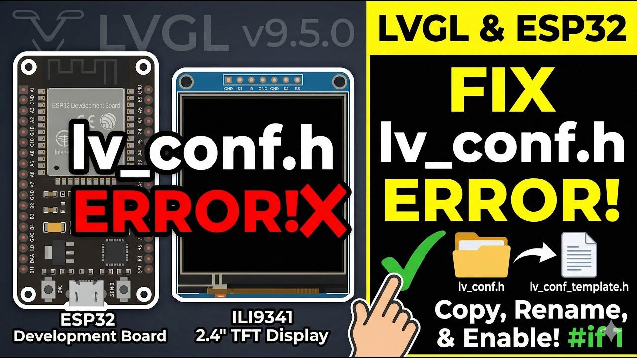 FIXED: lv_conf.h No such file or directory | Error: #include 