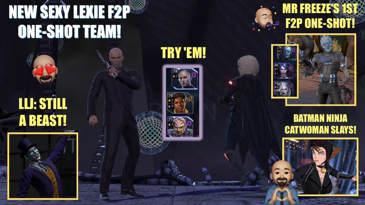 NEW F2P DCU LEX LUTHOR one-shot team, 5⭐️vMr. Freeze F2P one-shot, LLJ, more! njustice 2 Mobile