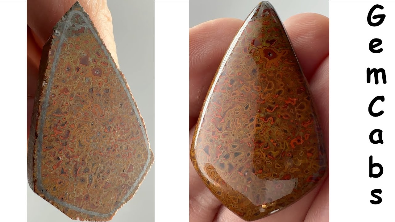 Red Dinosaur Bone Preform to Cabochon 07 18 2024