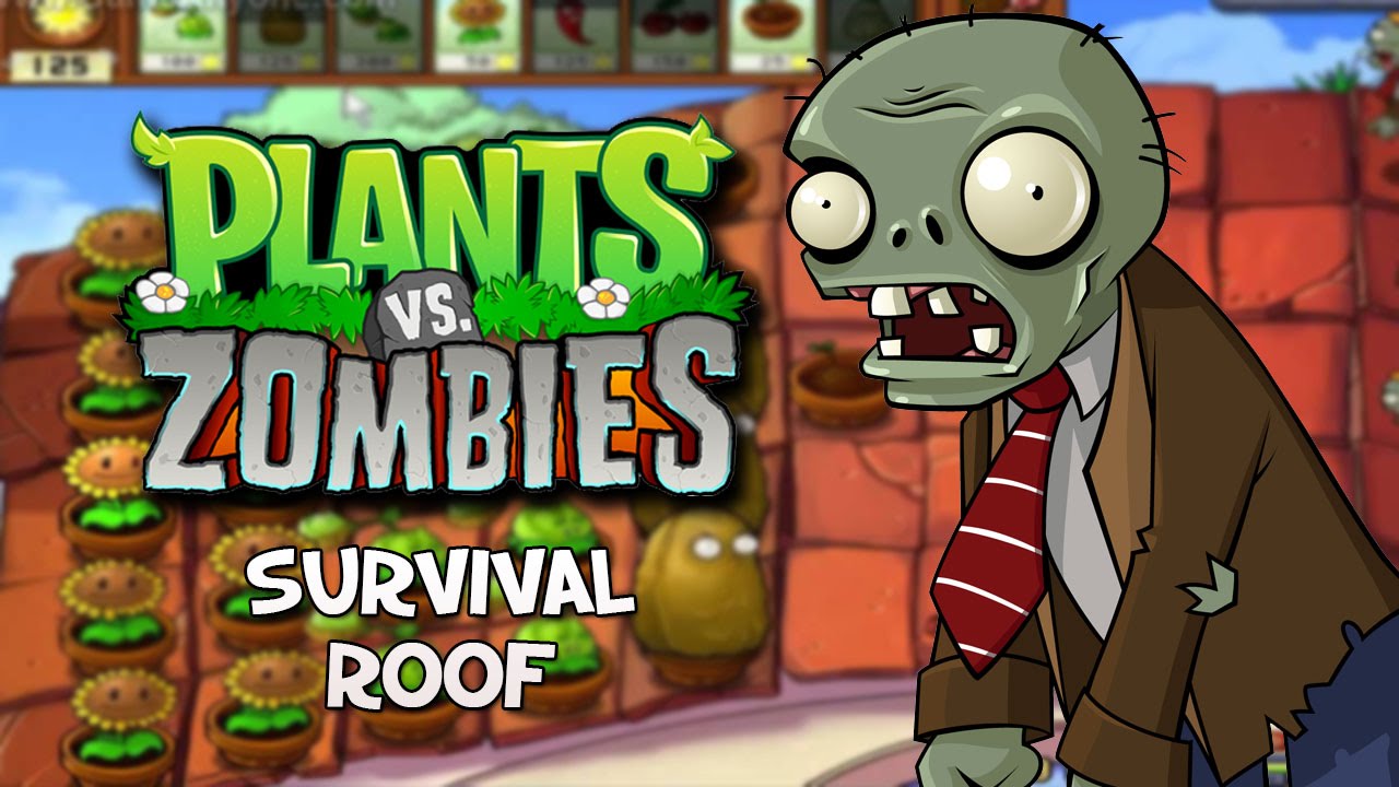 Plants Vs Zombies - Survival: Roof - Walkthrough