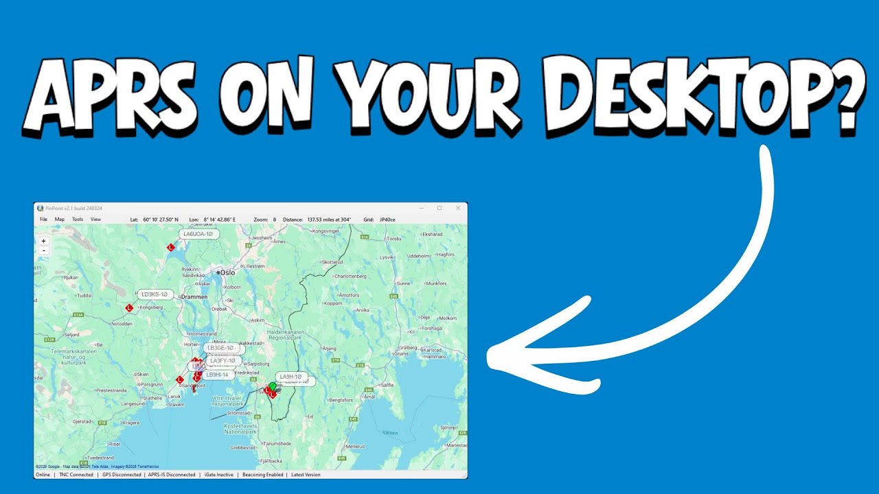 PinPoint APRS предоставляет вам доступ к APRS прямо на вашем рабочем столе!