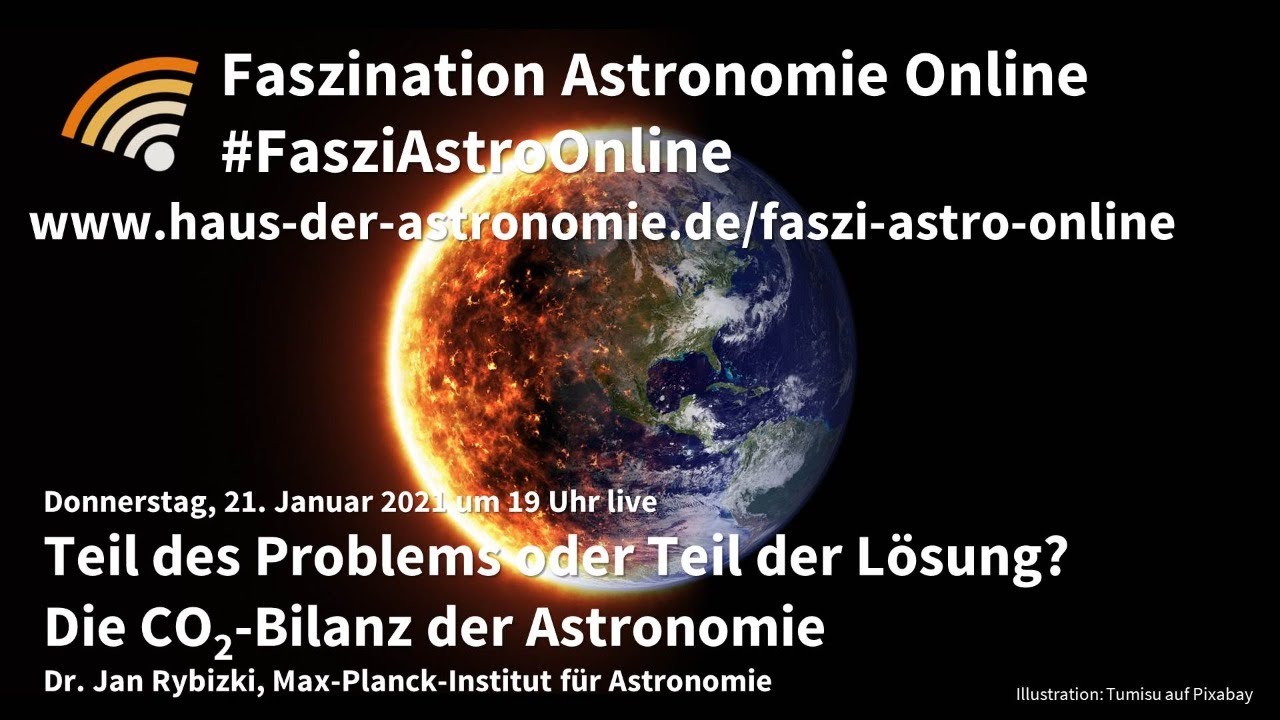 Die CO2-Bilanz der Astronomie &ndash; Jan Rybizki bei #FasziastroOnline