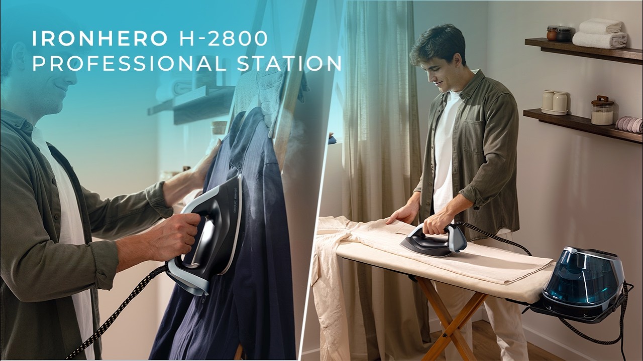 Vertikale Dampfbügelstation IronHero H-2800 Professional Station mit 2800 W und keramischer Sohle