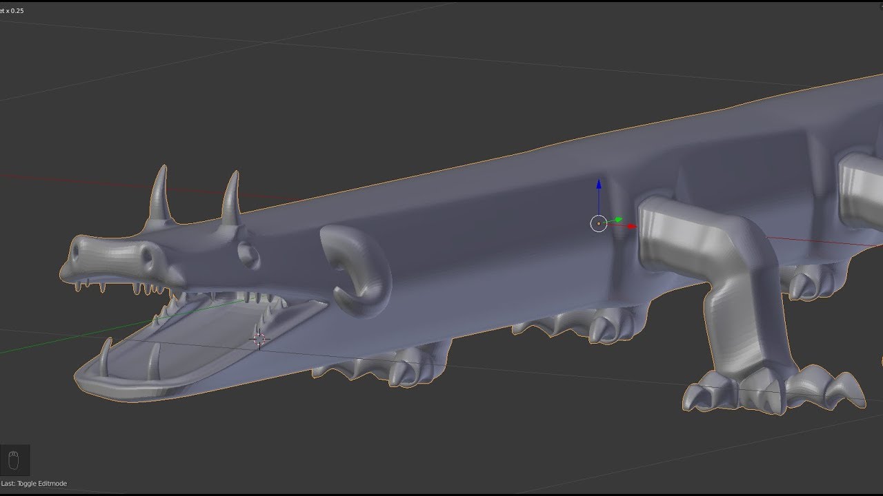 Behir Monster Modeling Tutorial for Blender 3D Pt.2 - Head and Neck