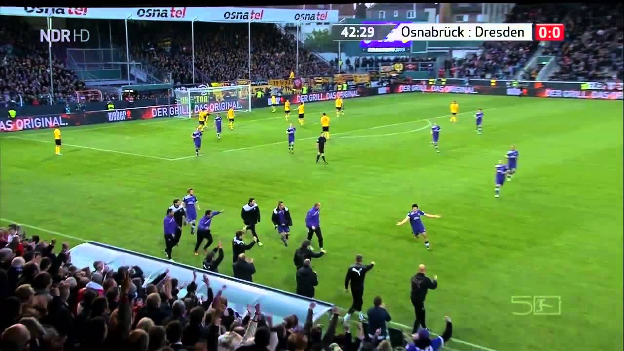VFL Osnabrück Vs Dynamo Dresden Relegation Hinspiel 2013 : TOR !! Gaetano Manno !!