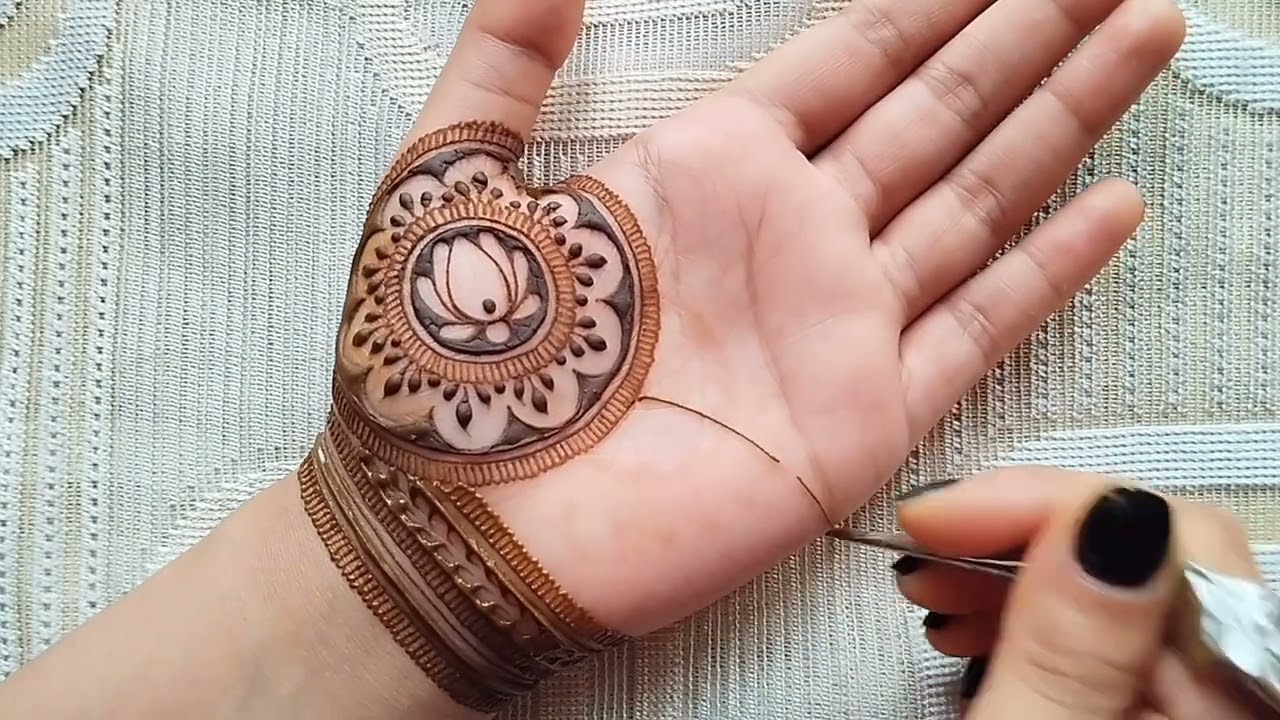 Easy mehndi design | Simple mehndi design front hand | Lotus mehndi design | Mehandi design |Mehendi
