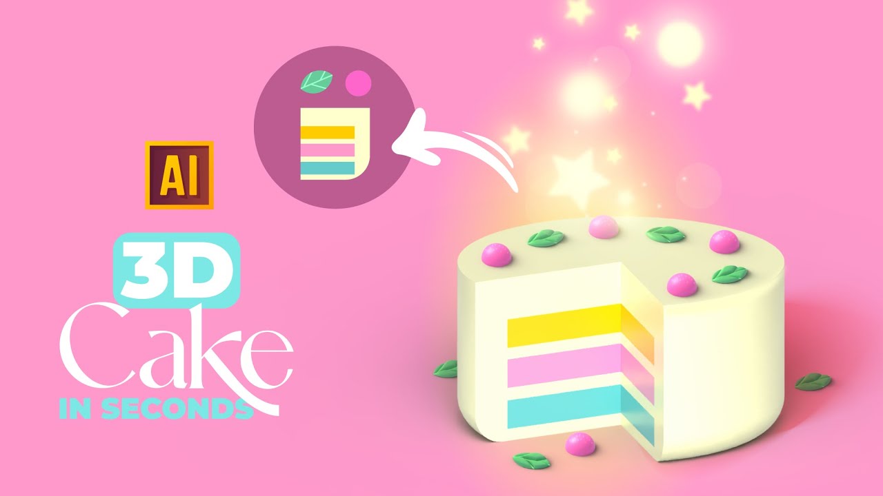 HOW TO MAKE 3D CAKE IN SECONDS IN ADOBE ILLUSTRATOR