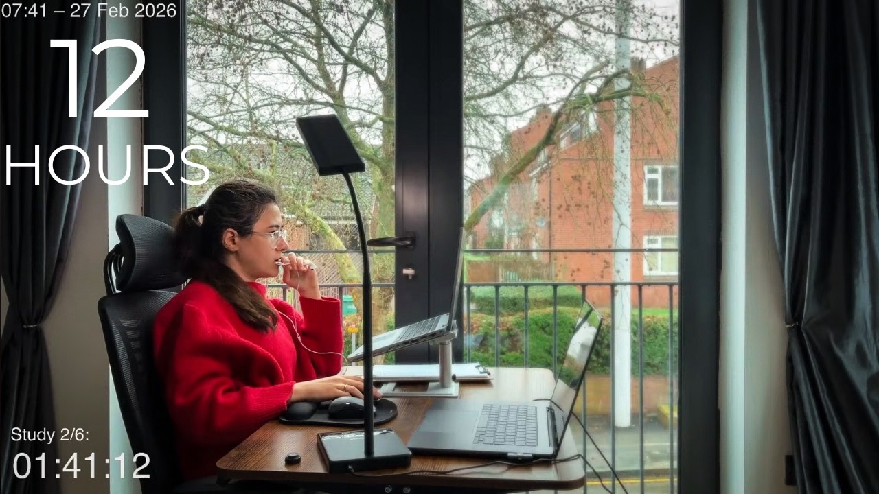 12-Hour LIVE Study With Me 🎓 | Cozy UK Ambience | Custom Pomodoro Timer | Deep Work Mode