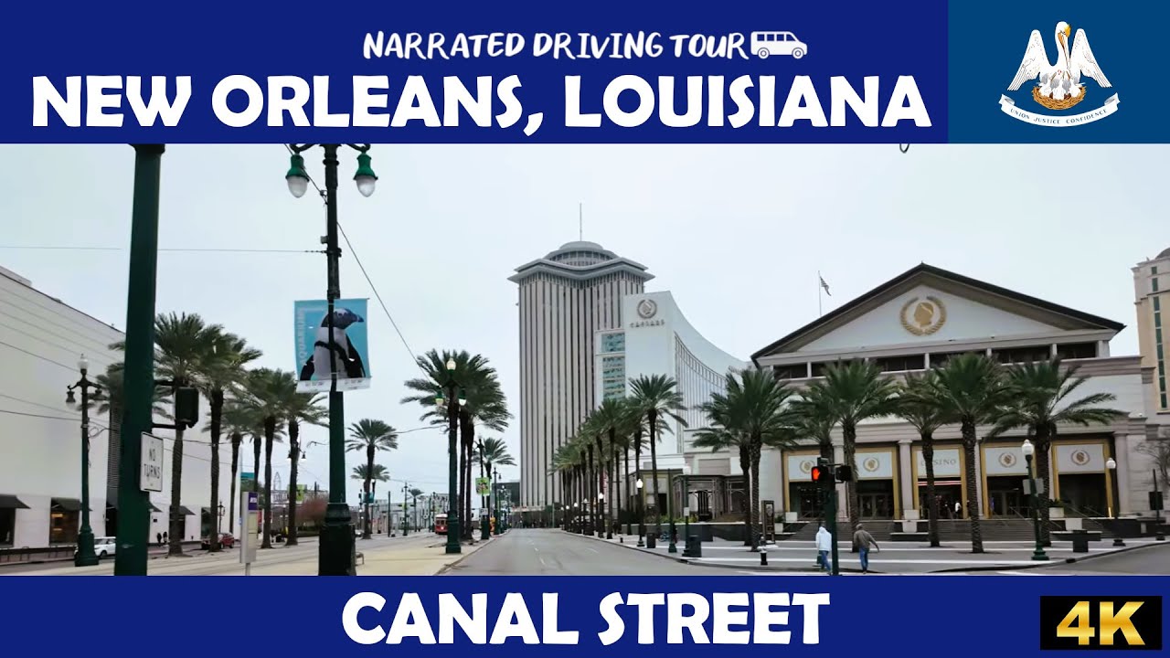 🏙️ New Orleans – Canal Street, Louisiana 🏙️ | 4K Drive