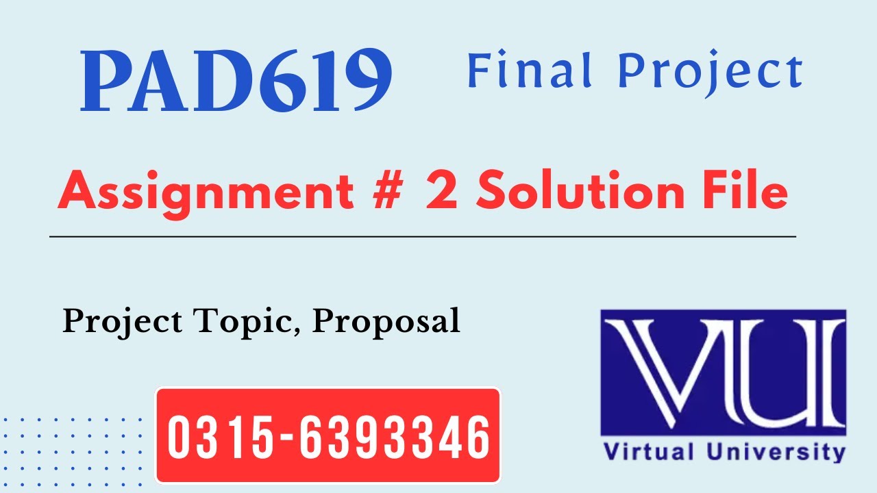 PAD619 Assignment 2 Proposal Solution 2025 #pad619 #proposal #project
