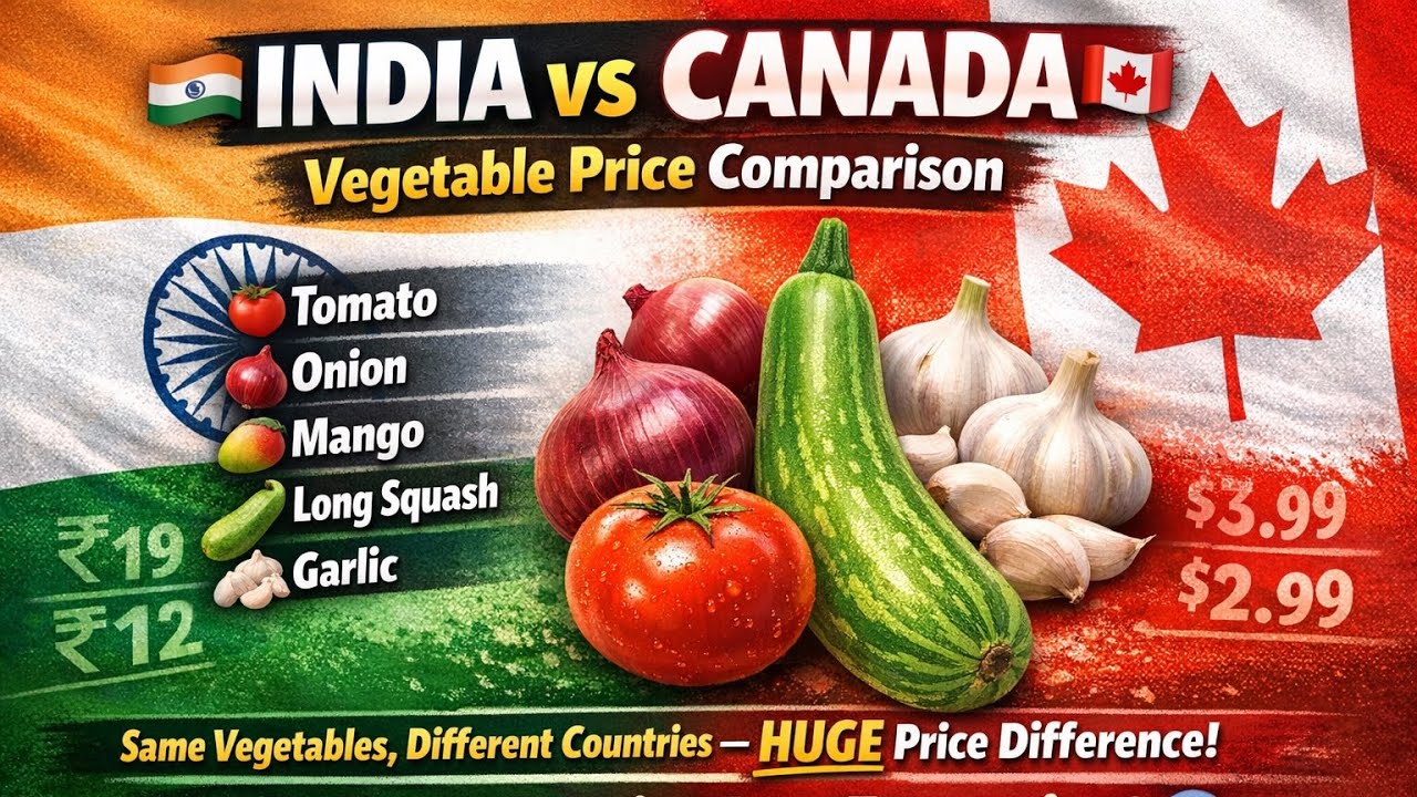 India vs Canada vegetable prices!Same veggies, BIG difference 💰🇮🇳🇨🇦#IndiaVsCanada #canada #india  