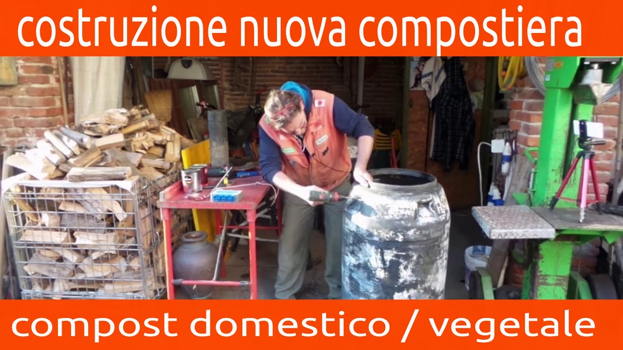 nuova compostiera domestica statica, ventilazione centrale dal basso, nessuna rotazione del compost