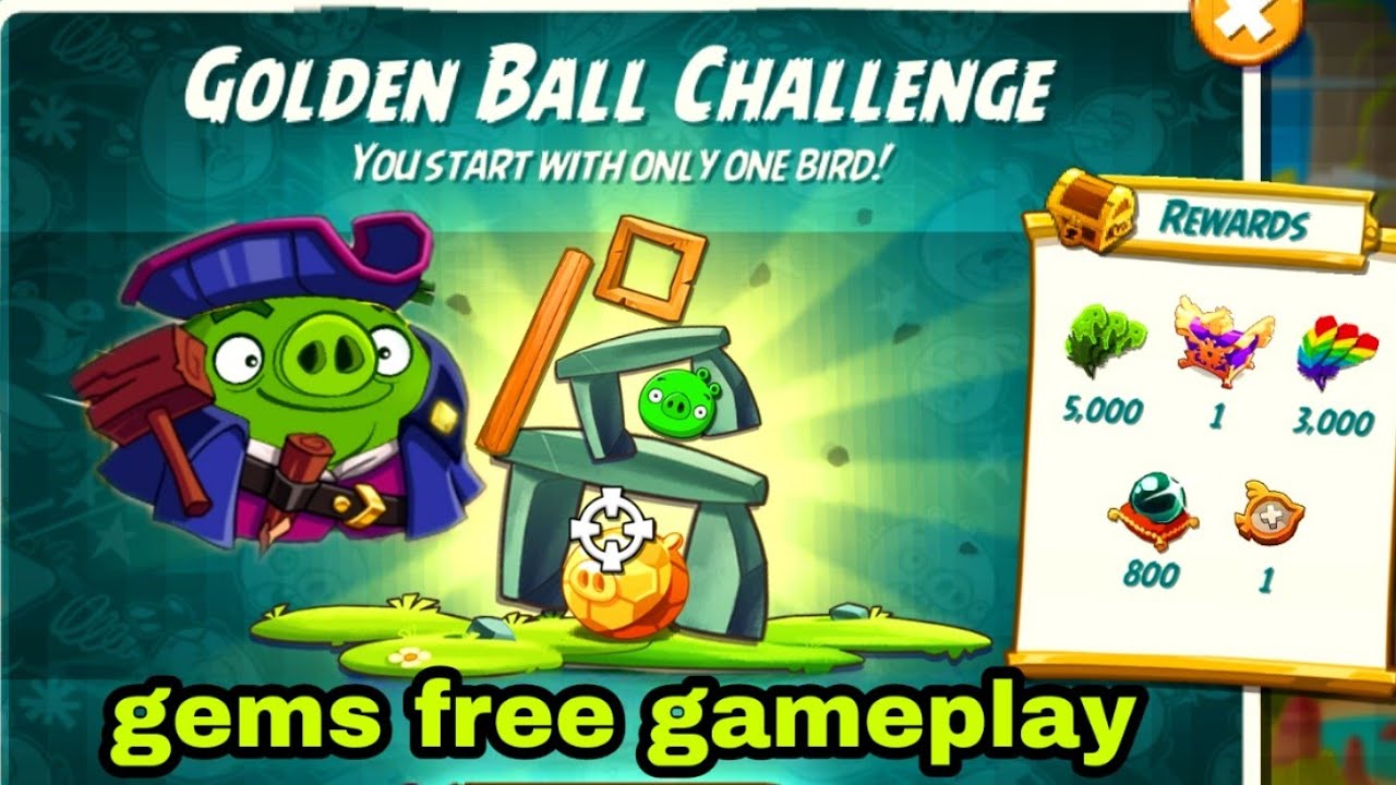 Angry birds 2 the golden ball challenge 16 July 2026 with leo gems free #ab2 golden challenge today