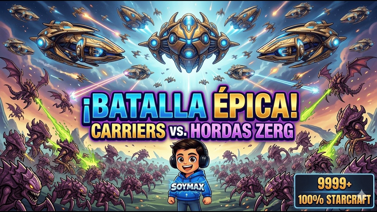 Una horda de Zerg destruyó mi defensa y mi base… pero los Carriers llegaron